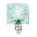 J Devlin Glass Art Fused Glass Night Light – Aquamarine, Sage & Clear, NTL 155-2