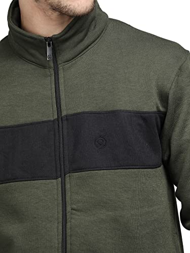 Image of CHKOKKO Fleece Men Winter Sports Running Zipper Collared Neck Stylish Jacket