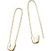 Big Safety Pin Cartilage for Women Girls S925 Sterling Silver with 14K Gold Plated Minimalist Hoop Earrings Personalized Dangle Drop 37mm