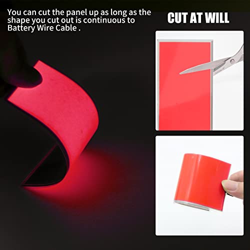 Image of Glowing Eyes Cuttable EL Panel Electroluminescent Light Sheet Decorations Light Lamp Sheet Sheet with Battery Inverter (Red)