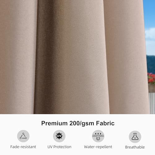 Image of PURPLE LEAF Outdoor Market Umbrella 10' x 10' Square Taupe 8 Metal Ribs