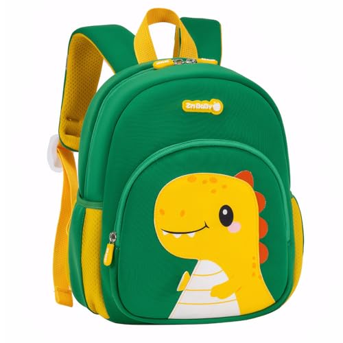 KEOYA Kids Water Resistant Preschool Backpack with Cute Dinosaur Design Lightweight Ergonomic Bag for Toddlers Yellow