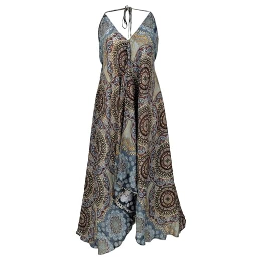 Sommerkleid für Damen, modisch, lässig, schulterfrei, sexy, Partykleid, kurz, schwarz, Medium 3 GURU SHOP Sommerkleid, Magic Dress, Maxikleid, Neckholder Strandkleid, Damen, Blaugrau, Synthetisch, Size:40, Lange & Midi-Kleider Alternative Bekleidung