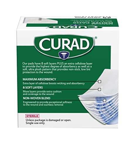 CURAD Sterile Pro-Gauze Pads, no hecho de látex de caucho natural, 3" x 3", paquete de 24 miniatura 2