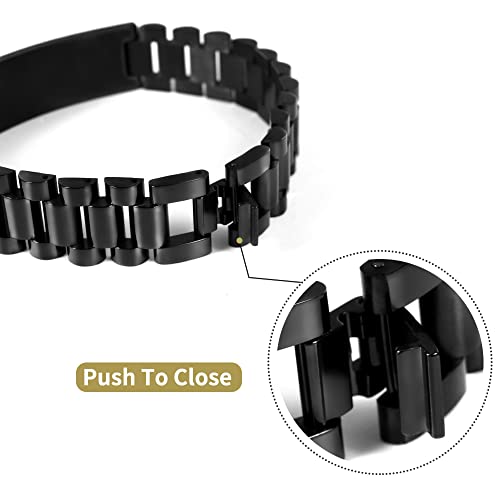 Krfitya Religious Quote Faith Christian Bible Verse Bracelet Stainless Steel Jesus Cross Scripture Engraved Bracelet Inspirational Encouragement Id Wristband For Men #TOP3