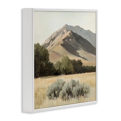 Mountain Ridgeline Paysage blanc encadré Giclée Art décoration murale