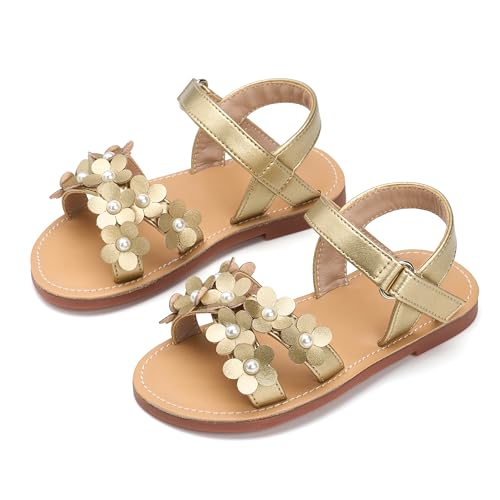 Image of PHIRAMIN Toddler Girl Sandals - Flower Girl Dress Shoes Open Toe Little Kid Wedding Party