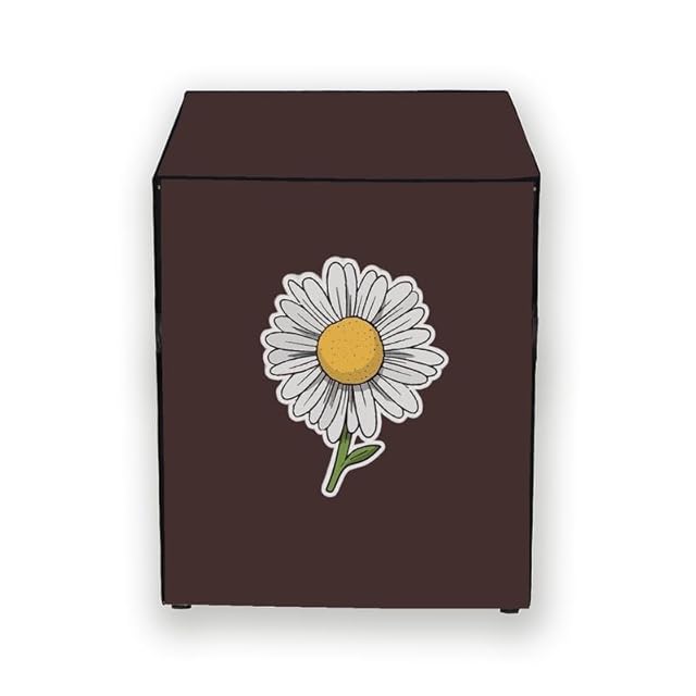 HIZING Front-Load Washing Machine Cover - Made for Bosch 10Kg Front Load Washer Dryer (WNA254U0IN) Solid Coffee Sunflower Print view 1