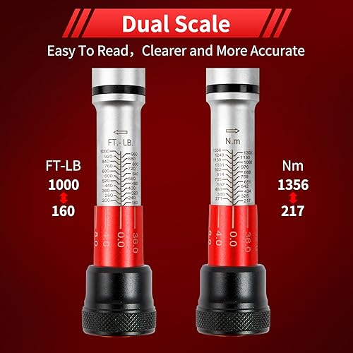 Image of Hairich 3 /4-Inch Drive Click Torque Wrench, Dual-Direction Adjustable 48 tooth 160-1000ft.lb /217-1356Nm, Professional Inch Pound Torque Wrench, for Maintenance Tool and Product Assembly