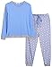 Abollria Pijama Mujer Algodón 2 Piezas Set V-Cuello Conjunto de Pijamas de...
