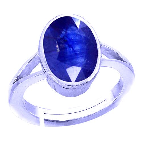 S KUMAR GEMS & JEWELS Certified Real 4.25 Ratti Blue Sapphire (Neelam/Nilam) Gemstone Silver Plated Adjustable Ring for Men and Women (B09B3JC8GQ) Amazon Price History, Amazon Price Tracker
