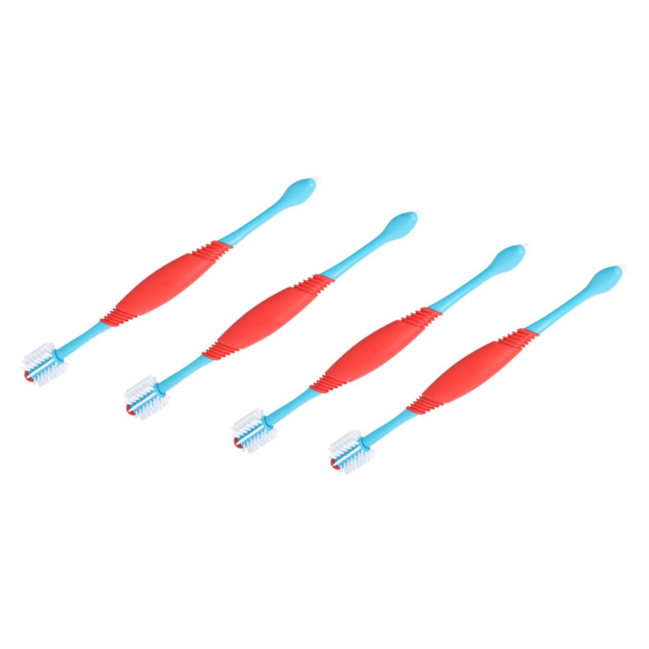 Kisangel 12piezas Cepillo De Dientes Para Mascotas De Diseño De Doble Cabeza Cepillo Para Perros y Gatos Limpieza Efectiva y Masaje De Encías