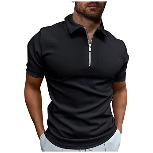 TIMELYE Poloshirt Herren Kurzarm Einfarbig Basic Golf T-Shirt Polohemd Slim...