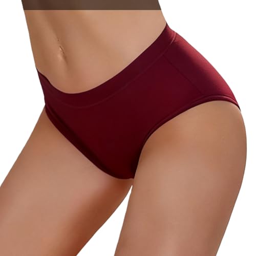 GJXWD Bragas Menstruales Mujer Absorbentes Gran Volumen, Algodón Braguitas Menstruales Mujer, A Prueba de Fugas, Lavable, de AlgodónRed,L