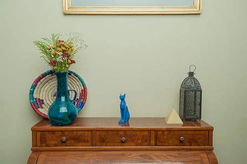 Estatua azul clásica de gato Bastet con pendiente miniatura 6