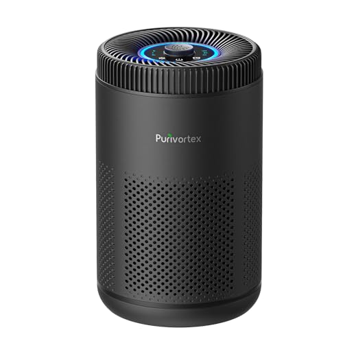 Image of Purivortex Air Purifier for Bedroom, HEPA Air Purifier for Smoke, Dust, Pollen, Pet Dander, Odor & Hair, Quiet Portable Air Cleaner with Sleep Mode, Covers Up to 540 Sq Ft, AC300 Pro Black