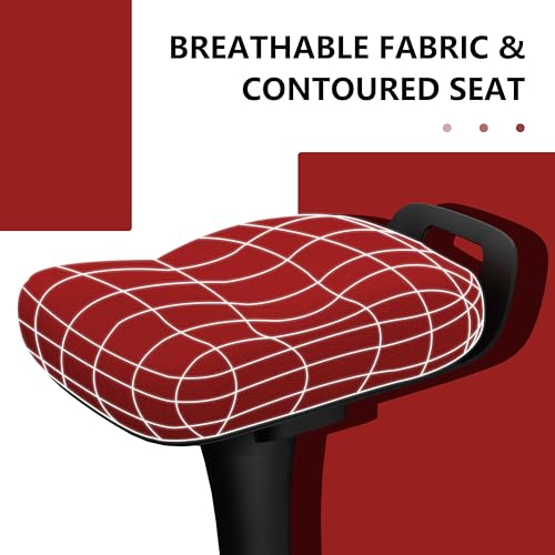 Image of Wobble Stool Swivel Barstool, Adjustable 25-35 inch Airlift Counter Height Chair for Kitchen Dining Room (Red)