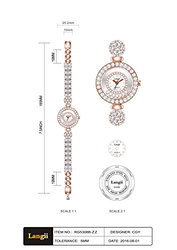 Langii Pearl Bracelet Watch For Women -Gold Cultured Pearl Watches Jewelry Bracelet Set #TOP4