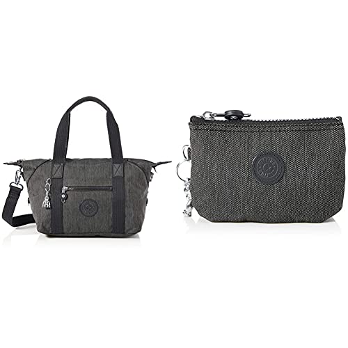 Kipling Art Mini, Borse a Secchiello Donna, Black Peppery, Taglia unica+Pouches Cases Donna, Black Peppery, 4x14.5x9.5 cm