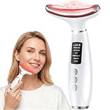 GIHWRRI Red Light Therapy for Face and Neck, 7-Color LED Face Massager with EMS, Heat & Vibration, 6 Modes...