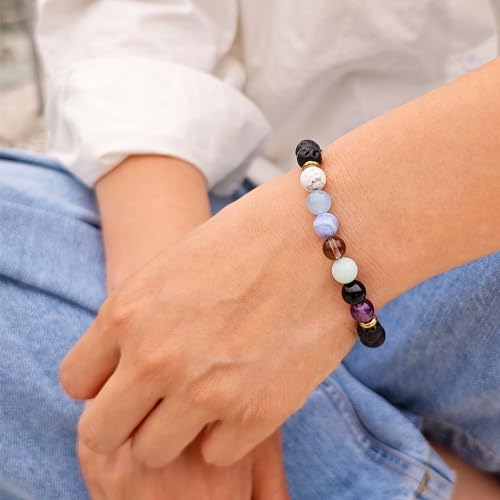 Iuniqueen Gemstone Natural Stone Beaded Bracelets For Women Healing Crystal Stone Beads Chakra Bracelet For Girl Boy Teen Women Men Friend Jewelry Birthday Gifts Spiritual Bracelet thumb #1