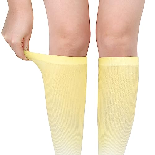 Image of Benefeet Sox Women Girls Thin Nylon Knee High Socks Long Tube Socks Unisex Soft Cozy High Calf Sock Tie Dye /Gradient