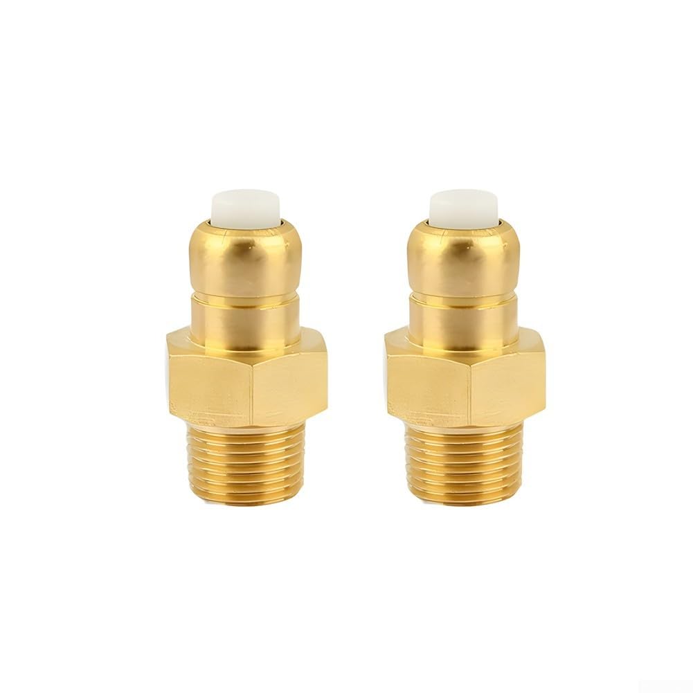 Lot de 2 valves de décharge thermique en laiton pour nettoyeur haute pression - Régulation automatique de la température - Compatible avec Homelite - Pour Karcher 3/8 NPT 1/4 NPT G3/8 - Finition dorée
