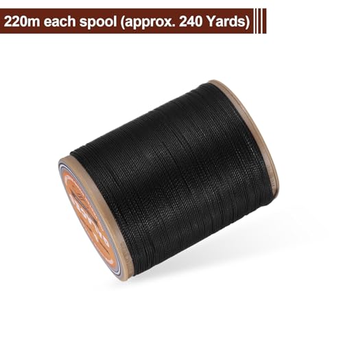 Hilo encerado redondo para coser cuero, 240 yd, poliéster miniatura 3