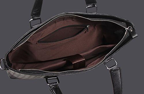 ZUZUWALA Alligator Embossed Leather Mens Briefcase Laptop Bags Travel Bag Fit 14" Laptop - Brown Color