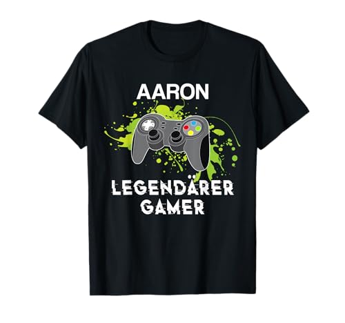 Aaron Name Geschenk - Personalisierte legendäre Gamer T-Shirt