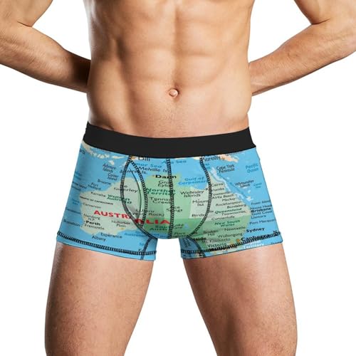 Maps of Mongolia Men's Underwear Breathable Boxer Briefs Pajama Sleep