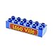 Produktbild 1 x Lego Duplo Bau Stein blau 2x6 bedruckt mit LEGO Ville für Set Eisenbahn 3778 5608 2300pb005