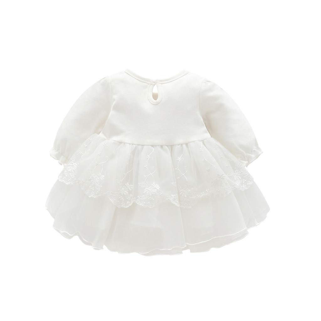 Baby Mädchen Frühling und Herbst SpitzeStrampler Baby Mädchen Sommer Spitze Einfarbig Tutu Prinzessin Kleid rückenfrei Rock Baby Mädchen Kleid Prinzessin Kutte Taufkleid