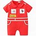 stylesilove Baby Boy Short Sleeves Chic Car Racer Costume Romper (Red, 80/6-12 Months)