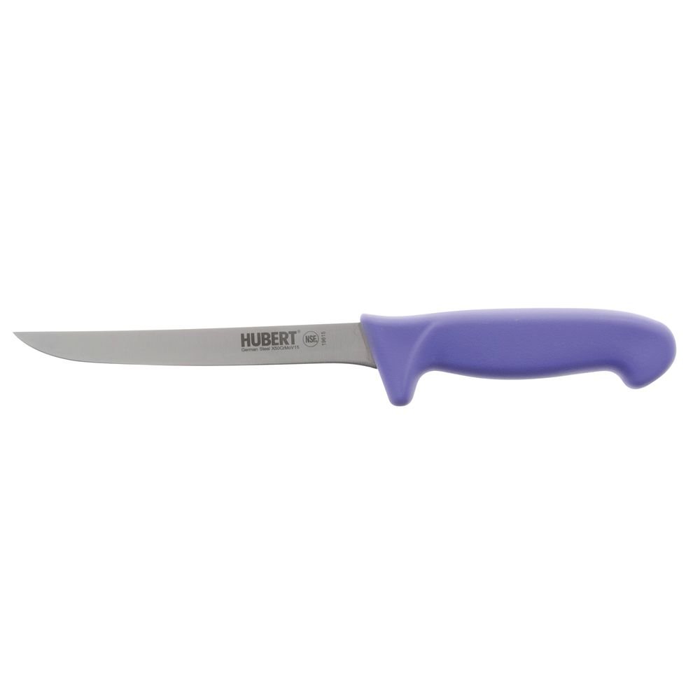 Stainless Steel Flexible Boning Knife with Purple Polypropylene Handle - 6"L Blade by HUBERT – 6", Stainless Steel, Silver, Model 191538026294