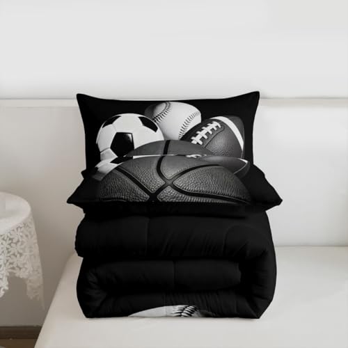 Image of Feelyou Boys Sports Comforter Set Full Size 3 Pcs for Kids Boys Girls