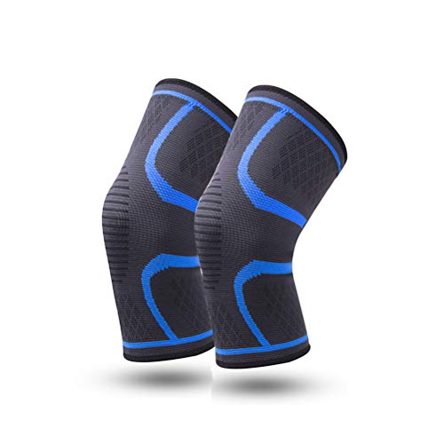 Aimina Kniebandage Damen & Herren Knieschoner für Radfahren im Freien, Bergsteigen, Fitness, Basketball usw.Navy Blau (M) Cover