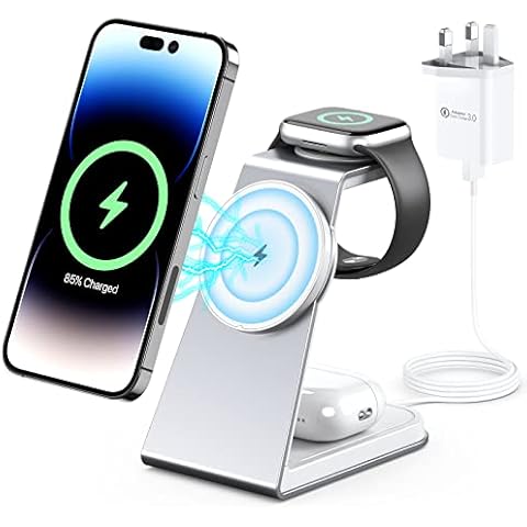 AOWIN 3 in 1 Wireless Charging Station Cover
