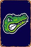Gator Sports Mascot Logo ilustración montado impresión metal cartel vintage 8x12 pulgadas