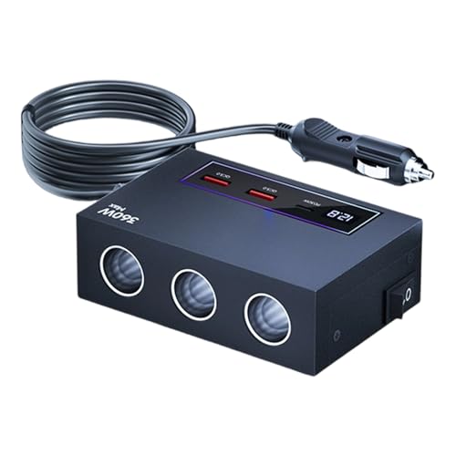 Convertidor de energía de 360W de alta potencia y triple toma con cable largo 6
