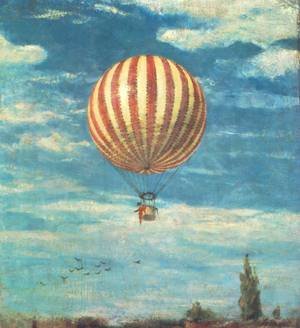Peinture à l'huile Ballon 1882 par Pál Szinyei Merse toile haut de gamme format 36 x 48 pouces
