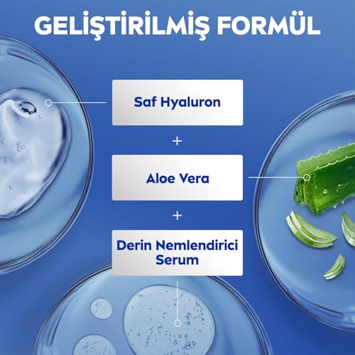 NIVEA Vücut Losyonu Aloe Vera 400 ml, Normal ve Kuru Ciltler için,72 Saat Nemlendirici,Hyaluron,Aloe Vera,Yenileyici Bakım