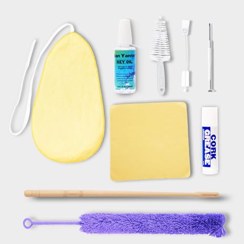 Nan Yante Flute Cleaning Kit 9-in-1 Woodwind Maintenance Care Set with Microfiber Swab Key Oil Cork Grease Rod & Screwdriver Professional Accessories Compatible with Standard Flutes and Piccolos