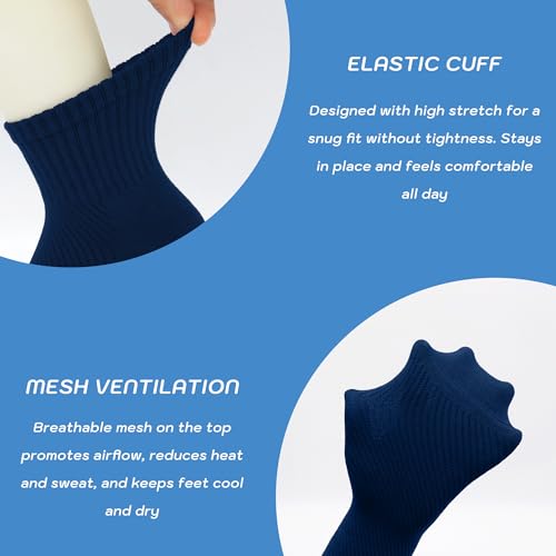 SERISIMPLE Kids Crew Viscose Bamboo Thin Socks School Uniform Basic Soft Anti Odor Boys Girls Breathable Stretch 5 Pairs2