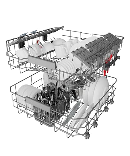 Lave vaisselle encastrable 60 cm Whirlpool WBC3C26 - Lave vaisselle integrable Bandeau blanc - Classe énergétique A++ / Affichage temps restant - Départ différé