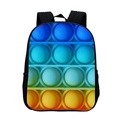 YUHEAN Zappeln Rucksack 3D Druck Regenbogen Farbe Push Bubble Teenager Laptop Buchtasche Schulranzen Familienspiel Kindergeschenk(Color:B) Cover