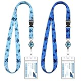 2 Pieces Cruise Lanyard for Ship Cards Detachable Lanyards with Retractable Badge Reel Waterproof ID Badge Holders, 2026 Cruise Essentials Accessories