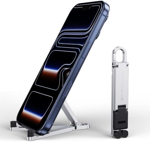Portable Foldable Pocket Phone Stand with Keychain for Desk Trave...