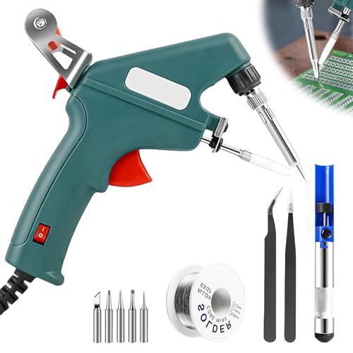 BAIFULAI Pistola de soldadura de 60 W, herramienta de soldadura con una sola mano, juego de soldadura, estaño, pinzas para soldadura, 220 V