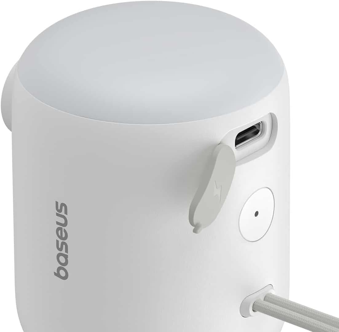 Close-up of Baseus PocketGo showing USB-C port and power button